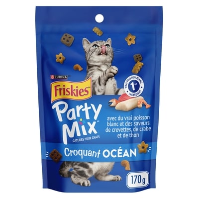 Purina Friskies gâteries pour chats croquant océan avec du vrai poisson de mer blanc 170 g, 1,62 $/100g
