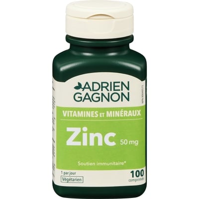 Adrien Gagnon Zinc 50 Mg 100 ea, 0,16 $/1ch