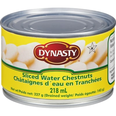 null Châtaignes d’eau en tranches 218 ml, 0,68 $/100ml