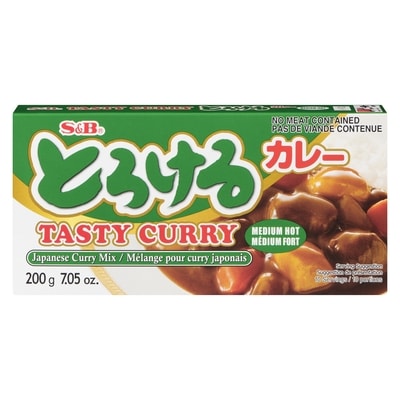 S&B Tasty Curry Sauce Mix, Medium Hot 200 g, $2.50/100g