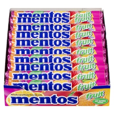 Mentos Fruits 20x37.0 g, 2,70 $/100g