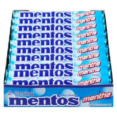 Mentos Menthe poivrée 20x37.0 g, 2,70 $/100g
