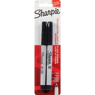 Sharpie Permanent Markers, Ultra-Fine Tip, Black, 2/Pack 2x1.0 ea, $1.75/1ea