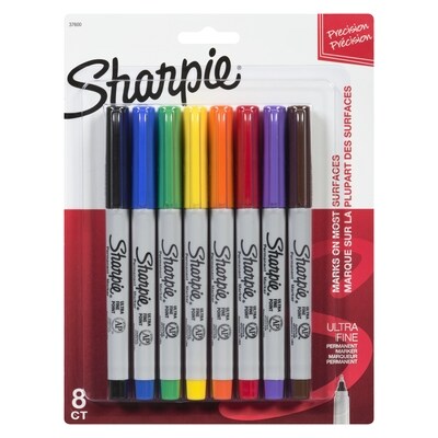 Sharpie Marqueurs à pointe ultra-fine assortis 8x8.0 ea, 1,50 $/1ch