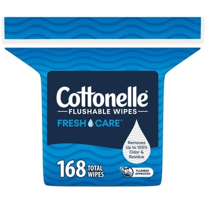 Cottonelle Fresh Care Flushable Wet Wipes, Adult Wet Wipes, 1 Refill Pack, 168 Wipes Per Pack 168 ea, $15.00/1ea
