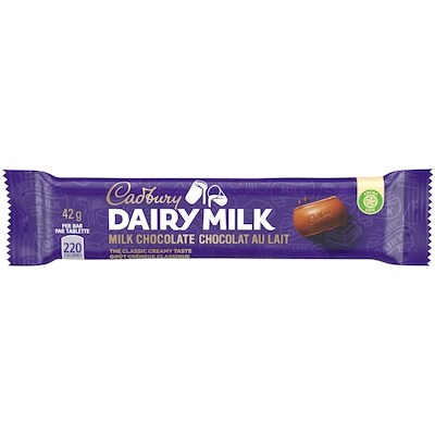 Cadbury Dairy Milk, Milk Chocolate, The Classic Creamy Taste, Chocolate Bar 42 g, $4.74/100g