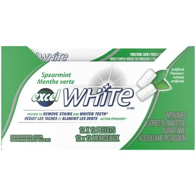 Excel Excel White Spearmint, Teeth Whitening Sugar Free Chewing Gum, 12 Pieces, Case of 12 12x12.0 ea, $0.09/1ea