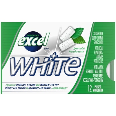 Wrigley's Excel White Spearmint, Teeth Whitening Sugar Free Chewing Gum, 12 Pieces, 1 Pack 1 ea, $1.25/1ea