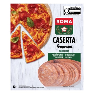 Roma Caserta Pepperoni Mild Sliced 375 g, $2.40/100g