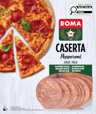 Roma  Pepperoni Caserta doux tranché 375 g, 2,40 $/100g