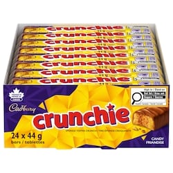 Cadbury Barre Crunchie simple, cacao 100% durable (emballage de 24) 24x44.0 g, 3,41 $/100g