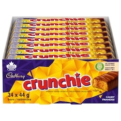 Cadbury Barre Crunchie simple, cacao 100% durable (emballage de 24) 24x44.0 g, 2,56 $/100g