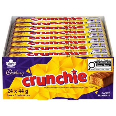Cadbury Barre Crunchie simple, cacao 100% durable (emballage de 24) 24x44.0 g, 3,41 $/100g