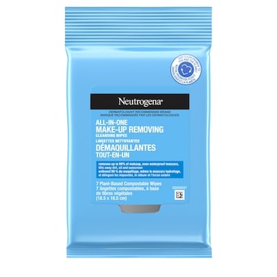 Neutrogena Lingettes nettoyantes démaquillantes Tout-en-un, lingettes 7 ea, 64,29 $/100ch