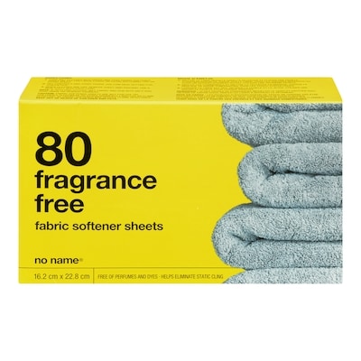 No Name Fragrance-Free Dryer Sheets 80 ea, $0.07/1ea