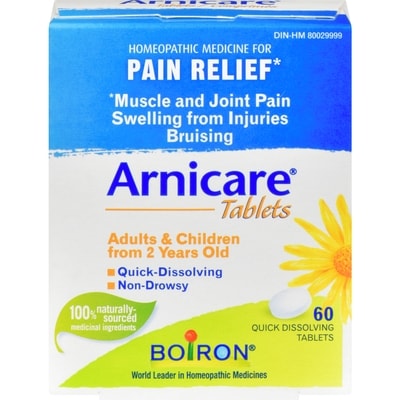 Boiron Arnicare Tablets For Muscle And Joint Pain, Swelling From Injuries And Bruising. 60 ea, $0.24/1ea