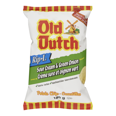Old Dutch Rippled Potato Chips, Sour Cream & Onion 180 g, $2.22/100g