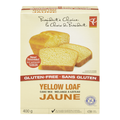 President's Choice Gluten Free Yellow Loaf Cake Mix 400 g, $2.13/100g