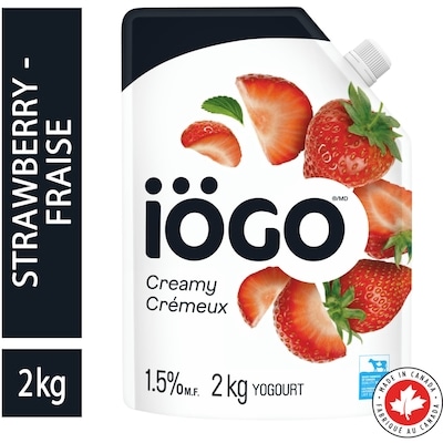 IÖGO Pochette De Yogourt À La Fraise 15 % 2 kg, 6,00 $/1ch