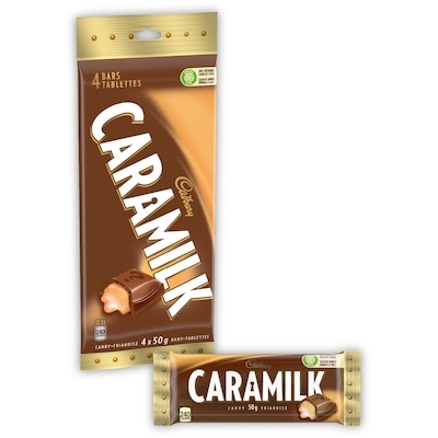 Cadbury CARAMILK, Chocolatey Candy Bars, Multipack, Caramel 4x50.0 g, $2.75/100g