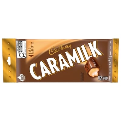 Cadbury CARAMILK, Chocolatey Candy Bars, Multipack, Caramel 4x50.0 g, $3.50/100g