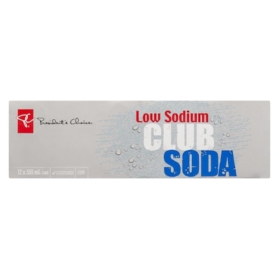 President's Choice Low Sodium Club Soda 12x355.0 ml, $0.15/100ml