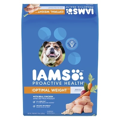 Iams Nourriture sèche pour chiens adultes Healthy Weight avec poulet véritable 6.804 kg, 0,48 $/100g