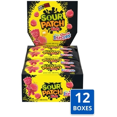 Maynards Friandise Sour Patch Kids Sour Cherry Blasters, aigres puis doux (emballage de 18) 18x64.0 g, 1,95 $/100g
