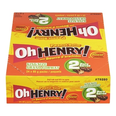 Hershey's Peanut Butter King Size  24x85.0 g, $2.21/100g