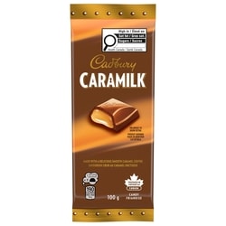 Cadbury Caramilk, friandise à saveur de chocolat, caramel, cacao de sources durables à 100 % 100 g, 3,00 $/100g