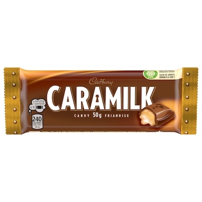 Cadbury CARAMILK, tablette individuelle, caramel, cacao 100% durable 50 g, 3,98 $/100g