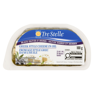Tre Stelle Feta in Oil with Black Olives & Herbs 100 g, $5.89/100g