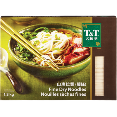T&T Nouilles minces natures 1.81 kg, 0,36 $/100g