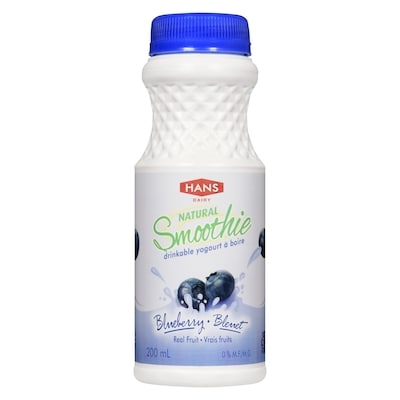 Hans Lassi Yogurt Smoothie, Blueberry 200 ml, $0.65/100ml
