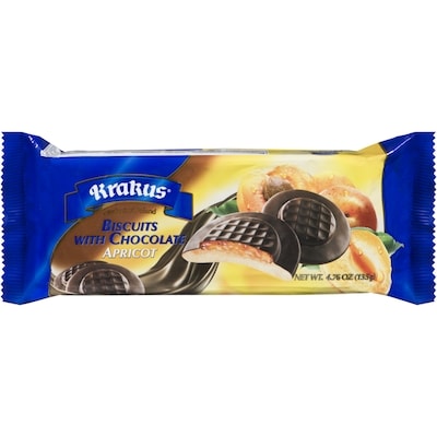 Krakus Biscuit with Chocolate, Apricot 135 g, $1.99/100g