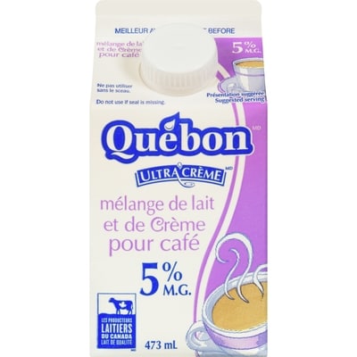 QUÉBON Mélange laitier pour café 5% (473 mL) 473 ml, 0,59 $/100ml