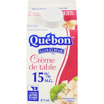 QUÉBON Crème à table 15% (473 mL) 473 ml, 0,59 $/100ml