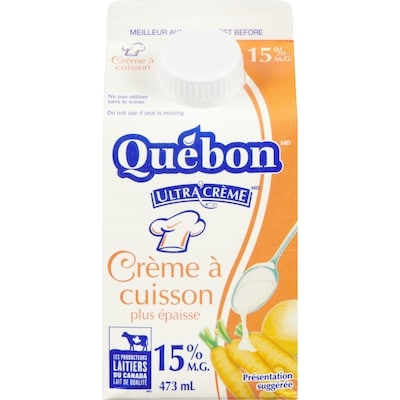 QUÉBON Crème à cuisson 15 % 473 ml, 0,61 $/100ml