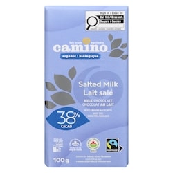 Organic Milk Chocolate Bar, Sea Salt 38%