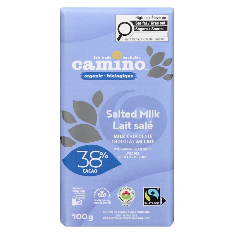 Organic Milk Chocolate Bar, Sea Salt 38%