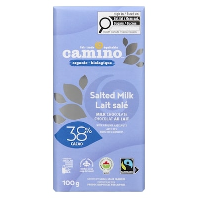 CAMINO CHOCOLAT LAIT SEL MER biologique