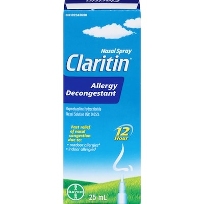 Claritin Allergy Decongestant Nasal Spray, 12-Hour Relief 25 ml, $47.96/100ml