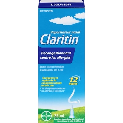 Claritin Décongestionnant contre les allergies en vaporisateur nasal 25 ml, 47,96 $/100ml