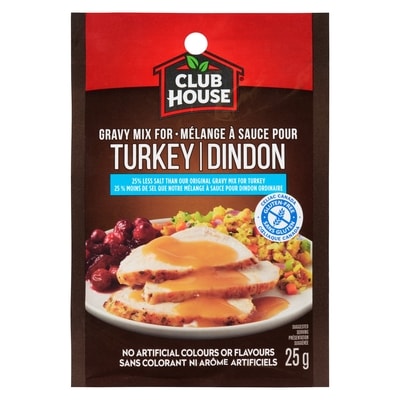 Club House Mélange Á Sauce Pour Dindon, Moins De Sel 25 g, 5,56 $/100g