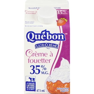 QUÉBON Crème à fouetter 35 % 473 ml, 0,85 $/100ml