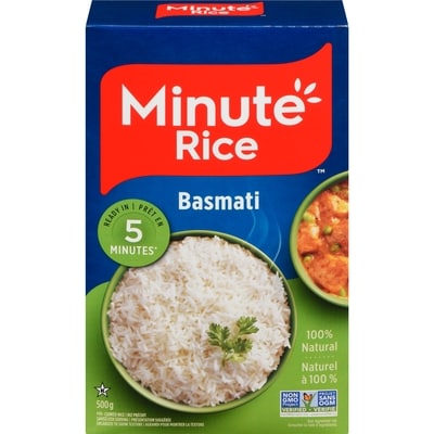 Minute Rice Basmati 500 g, $1.00/100g