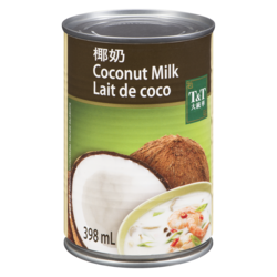 T&T Lait de coco 400 ml, 0,50 $/100ml