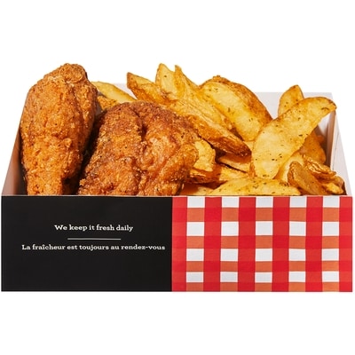 null 2 Pieces of Fried Chicken & Potato Wedges (After 11am) 300 g, $2.25/100g
