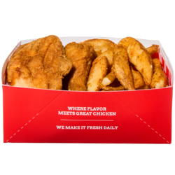 null 2 morceaux de poulet frit et quartiers de pomme de terre (Après 11h) 400 g, 2,25 $/100g