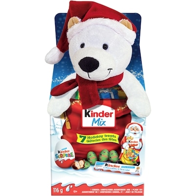 Kinder Christmas Variety Pack with Surprise Plush Toy, Kinder Surprise Eggs, Chocolate Bars, and Chocolate Santa, 7 Treats Plus Stuffed Animal (Plush Toys Vary) 116 g, $12.92/100g